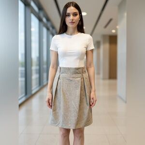 Proenza Schouler Tan Wool Blend Pleated Skirt